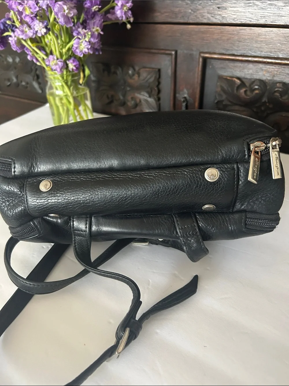 Ellington Black Leather Men's Backpack